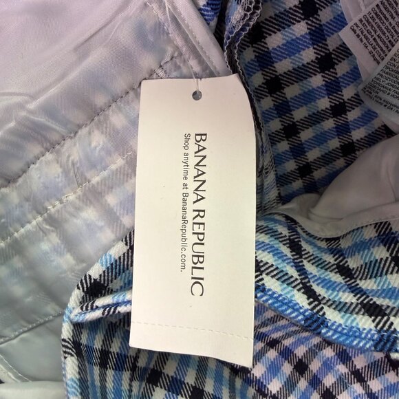 Banana Republic Women’s Blue & Black Plaid Wide-Leg Crop Pants Size 6 - New - Picture 11 of 13